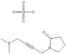 Molecular Structure of 110826-52-3 (dimethyl[4-(2-oxopyrrolidin-1-yl)but-2-yn-1-yl]sulfonium perchlorate)